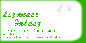 lizander halasz business card
